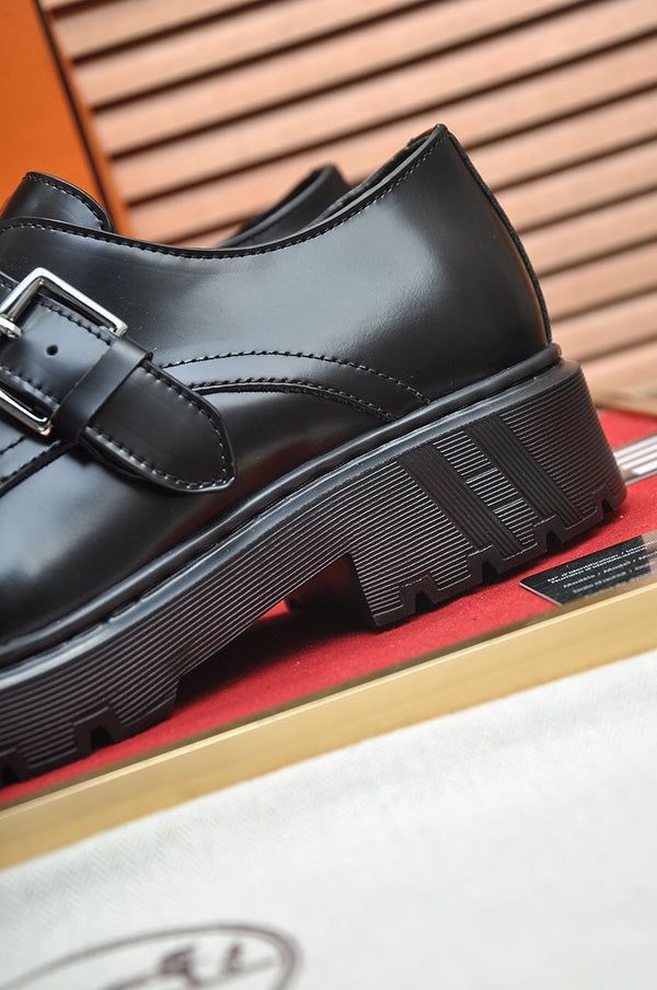 HM MONK STRAP GLOSSY BLACK CALFSKIN