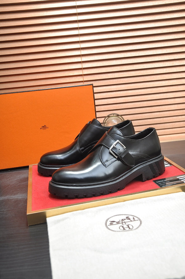 HM MONK STRAP GLOSSY BLACK CALFSKIN