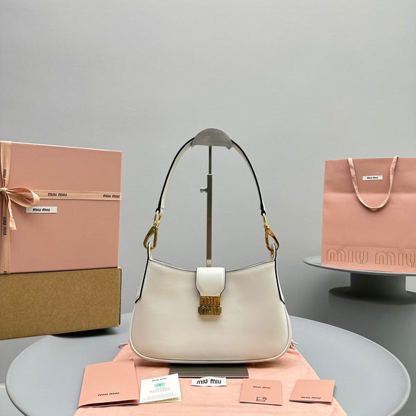 BORSA A SPALLA HOBO 28 CITY IN PELLE DI VITELLO BIANCA