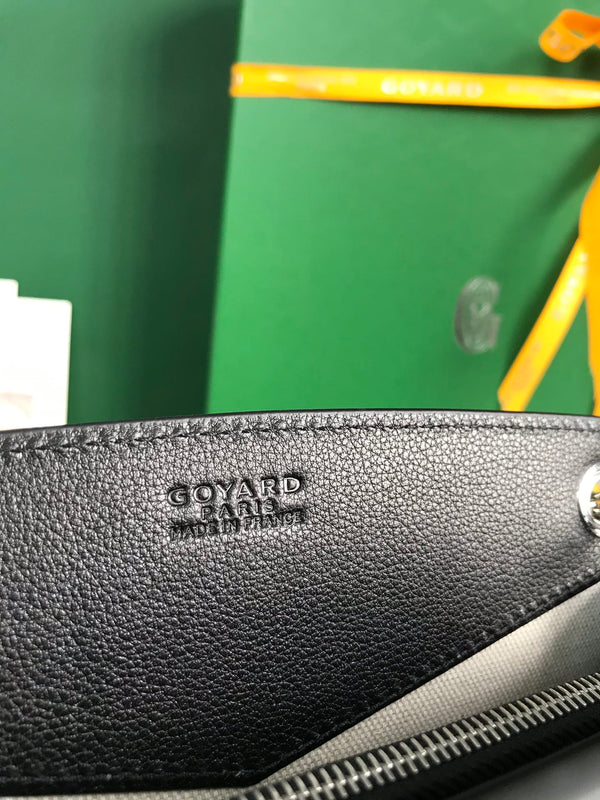 MINI BORSA ROUETTE STRUTTURATA 21 IN TELA GOYARDINE NERA E PELLE DI VITELLO