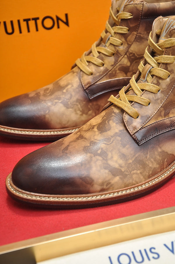 LV SHORT BOOT IN OMBRE BROWN CALFSKIN