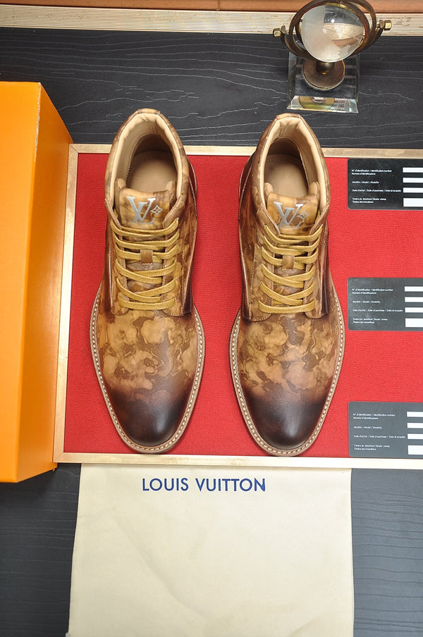 LV SHORT BOOT IN OMBRE BROWN CALFSKIN