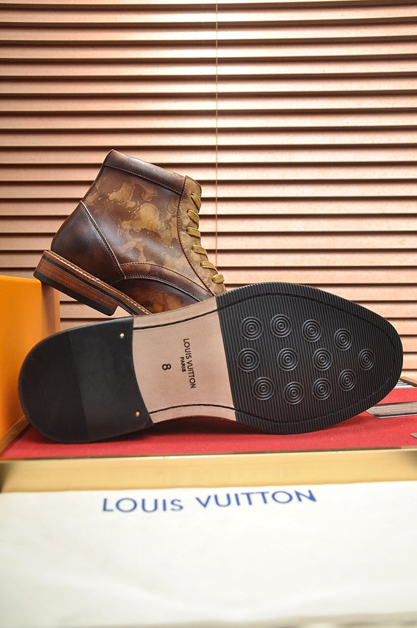 LV SHORT BOOT IN OMBRE BROWN CALFSKIN