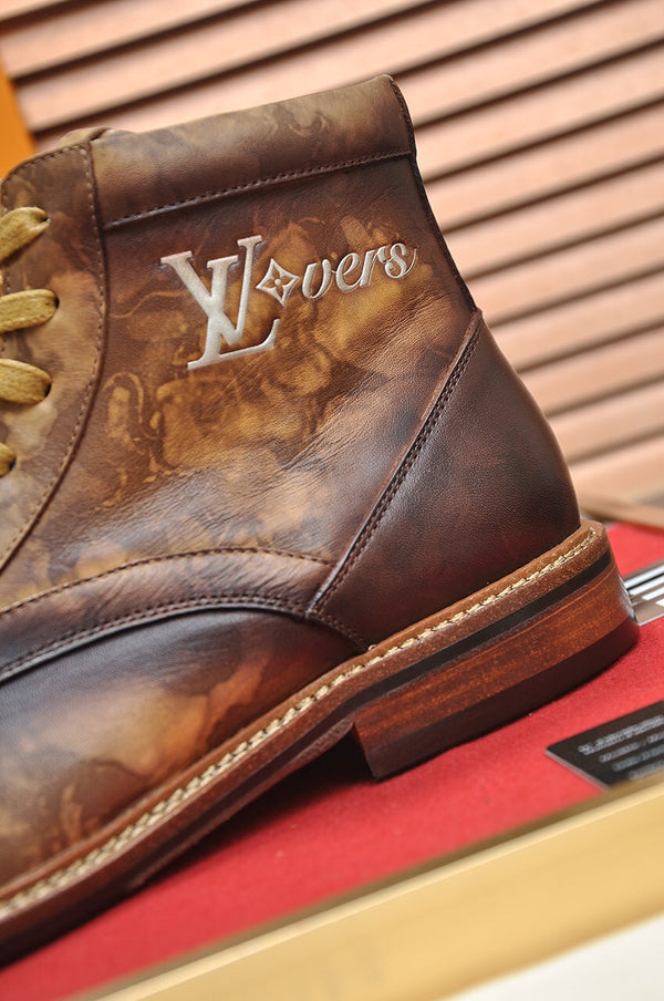 LV SHORT BOOT IN OMBRE BROWN CALFSKIN