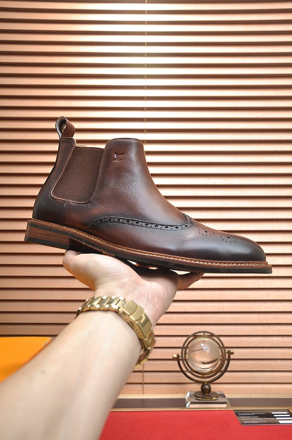 LV CHELSEA ANKLE BOOT IN CHOCOLATE BROWN CALFSKIN