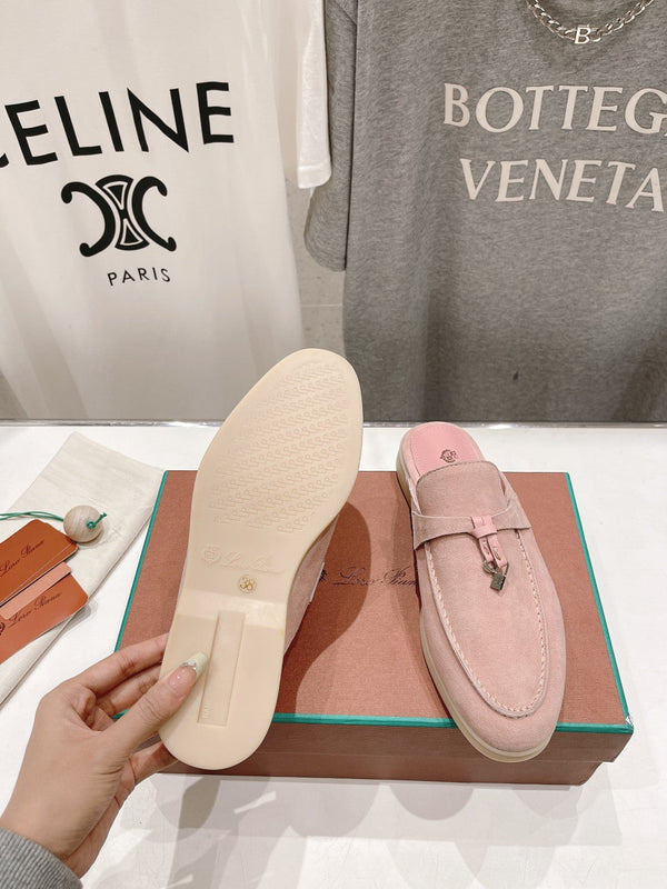 LP CHARMS WALK BABOUCHE LOAFERS PASTEL PINK SUEDE