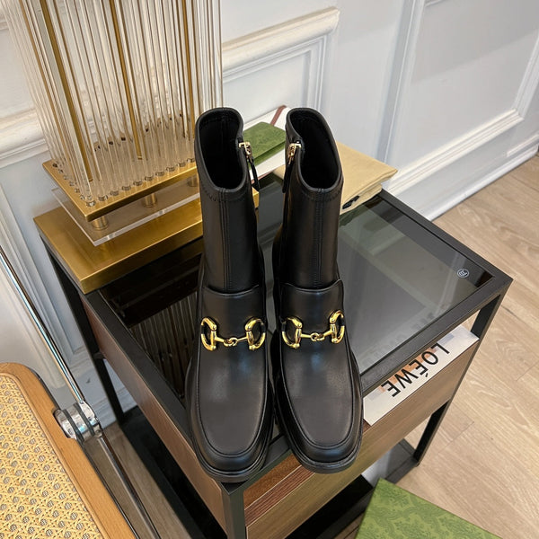 STIVALETTI GG HORSEBIT IN PELLE DI MONTONE NERA