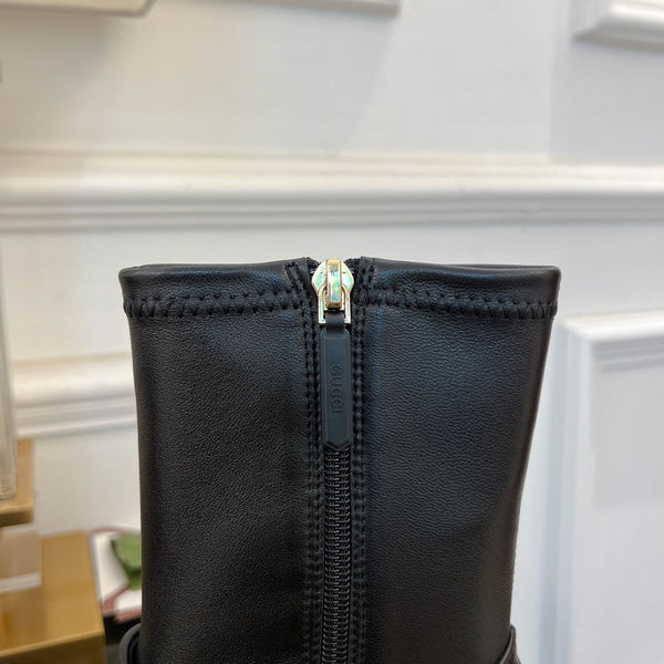 STIVALETTI GG HORSEBIT IN PELLE DI MONTONE NERA