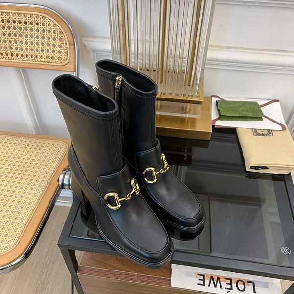 STIVALETTI GG HORSEBIT IN PELLE DI MONTONE NERA