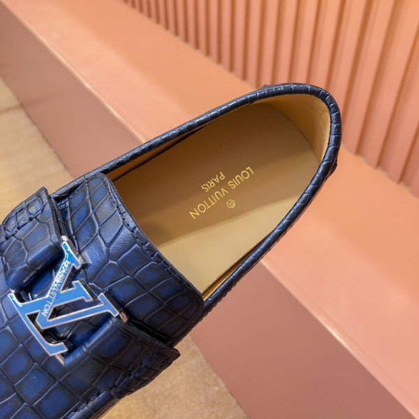 LV LOAFER IN NAVY BLUE DAMIER CALFSKIN