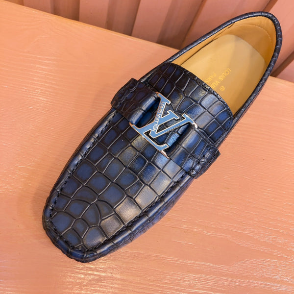 LV LOAFER IN NAVY BLUE DAMIER CALFSKIN