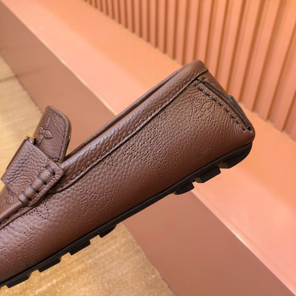 LV LOAFER IN CHOCOLATE BROWN MONOGRAM CALFSKIN