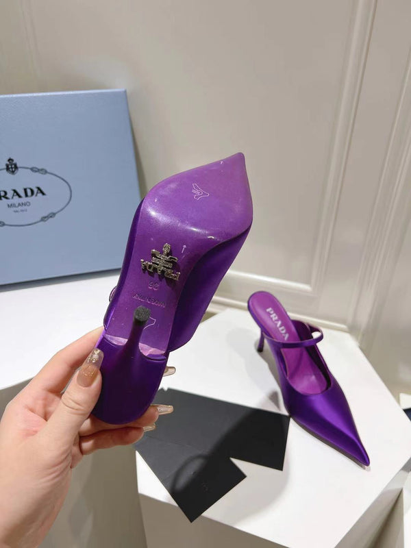 MULES CON TACCO ALTO PRA RASO VIOLA