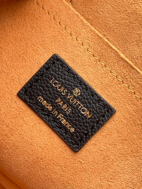 LV Néo Alma BB 44829 Black Monogram Shadow embossed calfskin