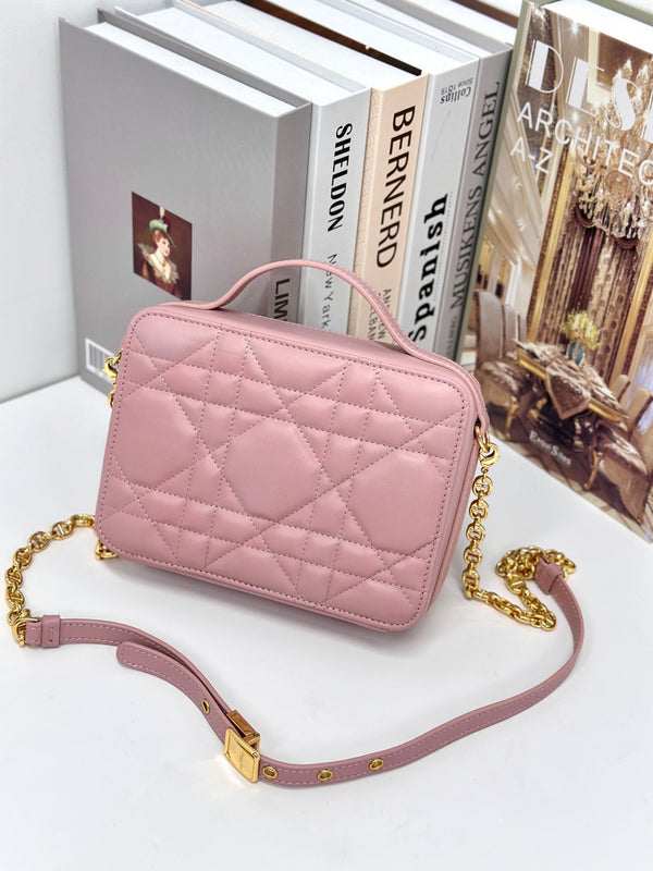 CARO BOX 19 IN LIGHT PINK CALFSKIN