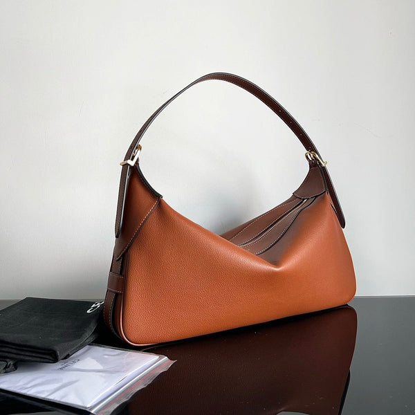 BORSA SOTTOASCELLA 34 IN PELLE DI VITELLO MARRONE SOFT TAN