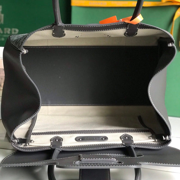 SAIGON SOUPLE BAG 34 IN GREY GOYARDINE CANVAS AND CALFSKIN