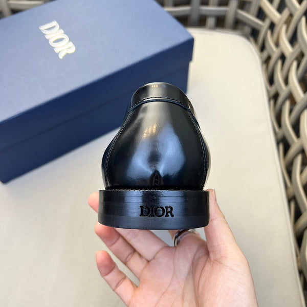 CD CODE LOAFER BLACK CALFSKIN WITH GOLD LOGO