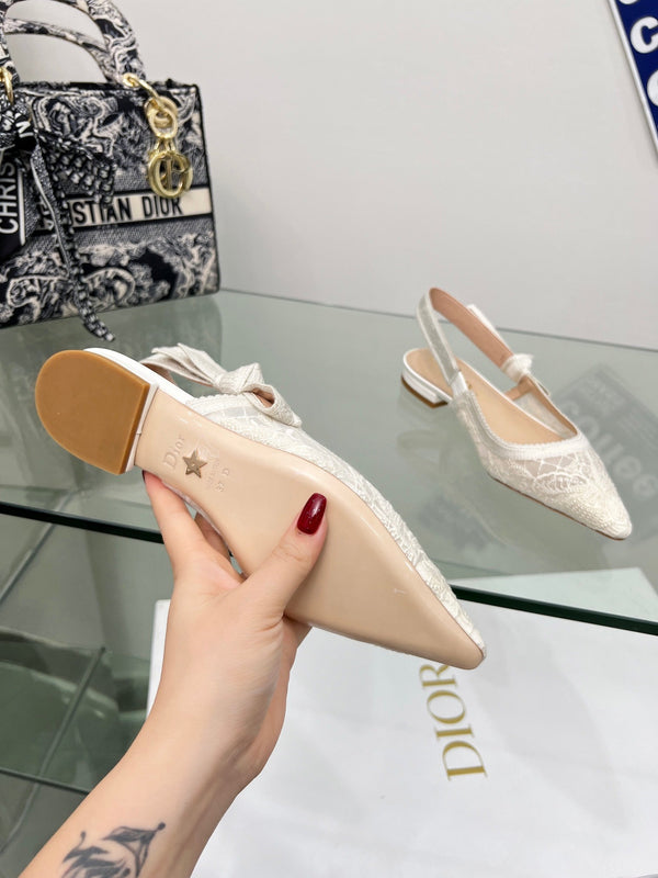 CD 25 Slingback Pump White Transparent Mesh