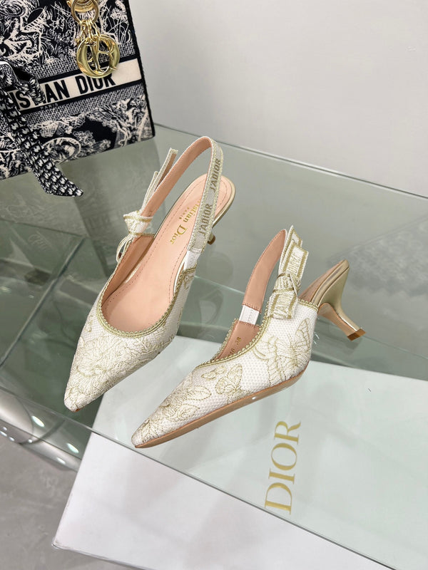 CD 25 Slingback Pump Cream Transparent Mesh