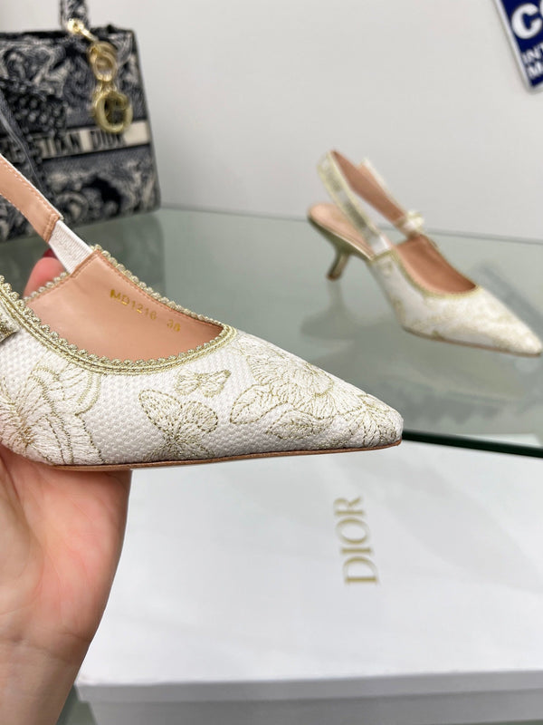 CD 25 Slingback Pump Cream Transparent Mesh