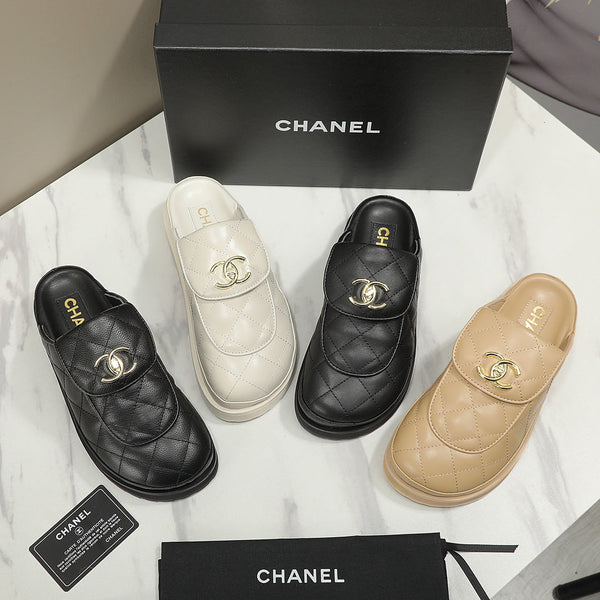 CC Dad Sandal Mule Quilted Calfskin