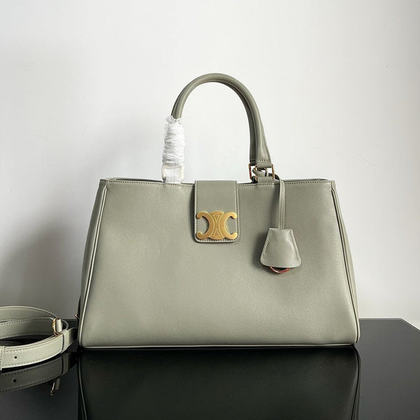 BORSA A MANO TRIOMPHE 37 IN PELLE DI VITELLO MORBIDA EICRU BEIGE