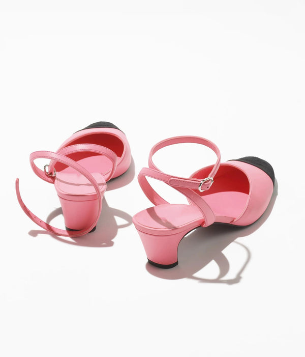 slingback alte rosa grosgrain nero
