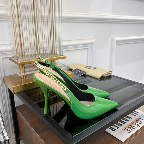 DÉCOLLETÉ GG SIGNORIA SLINGBACK IN PELLE DI AGNELLO SMERALDO