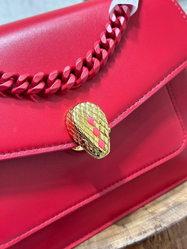 BVL Serpenti Forever Crossbody Bag 25cm Red Calfskin GHW 188660