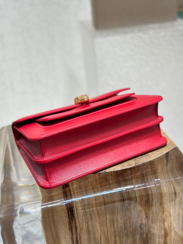 BVL Serpenti Forever Crossbody Bag 25cm Red Calfskin GHW 188660