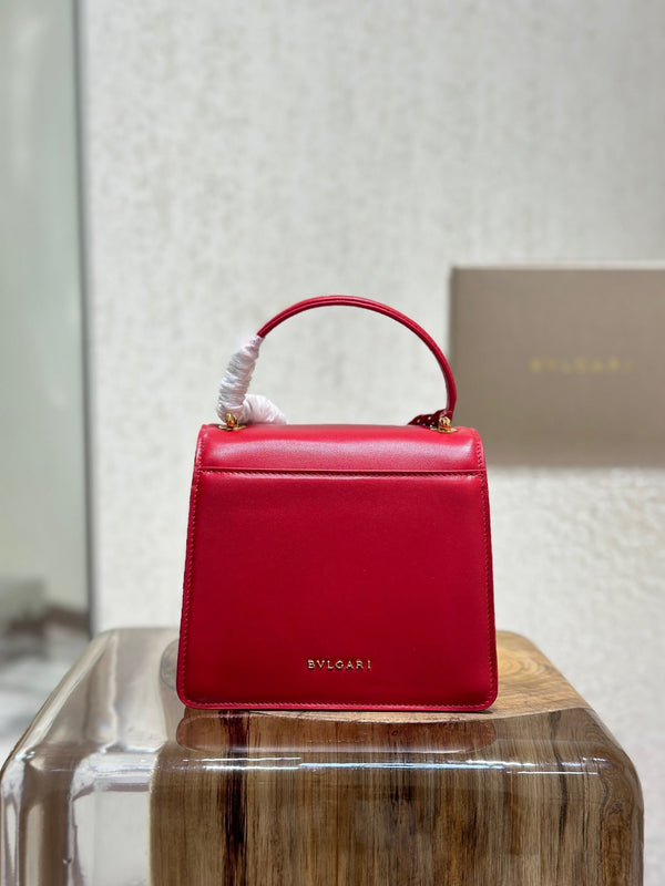 BVL Serpenti Forever Shoulder Bag 18cm Red Cowhide GHW 188662