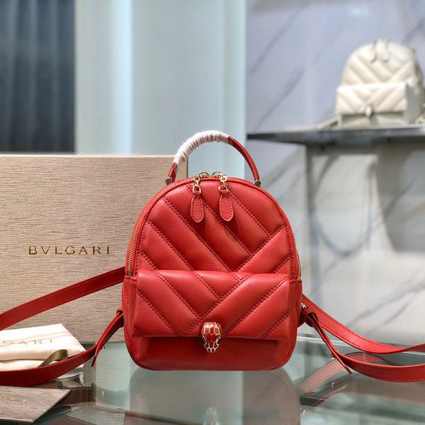 Zaino BVL Cabochon 22 cm in pelle di caftano rossa GHW 188664