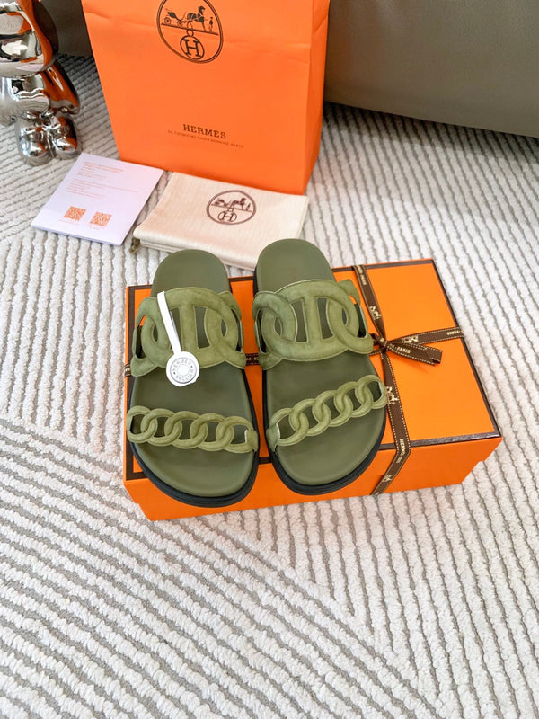 HM Extra sandal Khaki Green Suede 963522