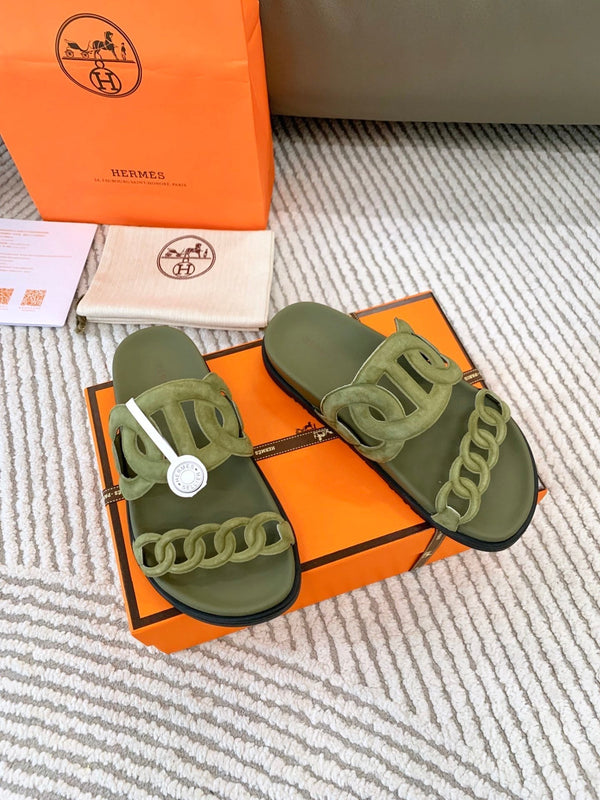 HM Extra sandal Khaki Green Suede 963522