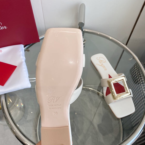 Viv Love Heart Slippers White Fetal Cowhide 255205