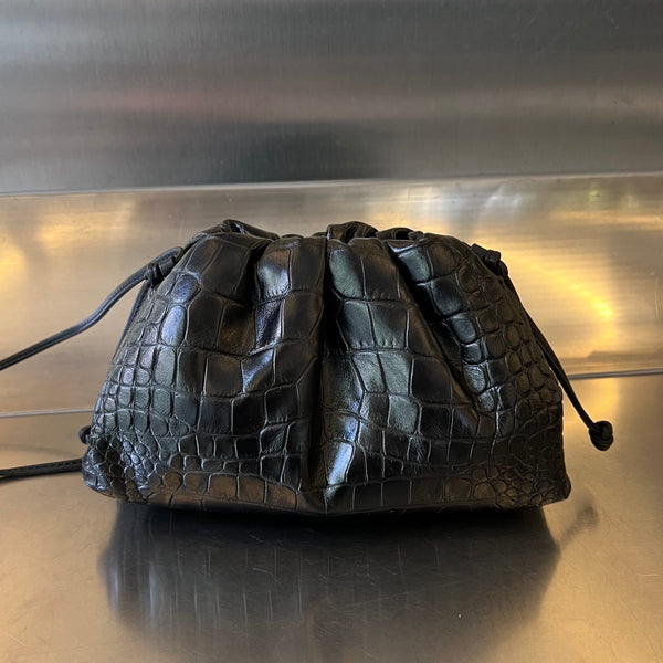 Mini Pouch 22cm Pelle di vitello nera