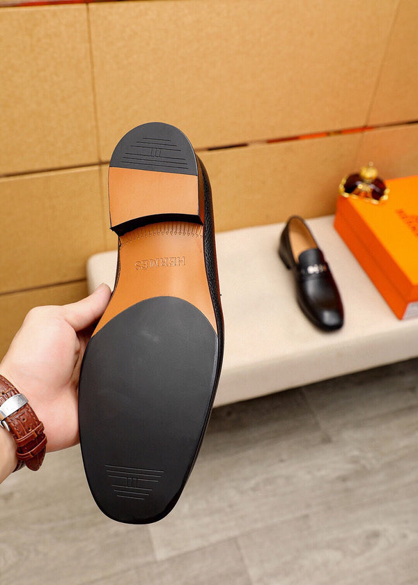 HM CHAIN LOAFER BLACK GRAINED CALFSKIN