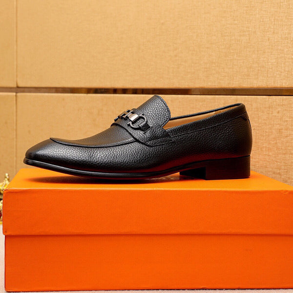 HM CHAIN LOAFER BLACK GRAINED CALFSKIN