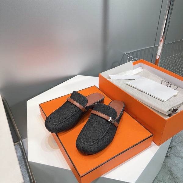 Lena Mule Black Denim