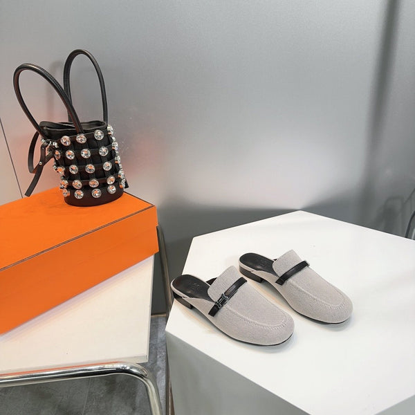 Lena Mule Gray Denim