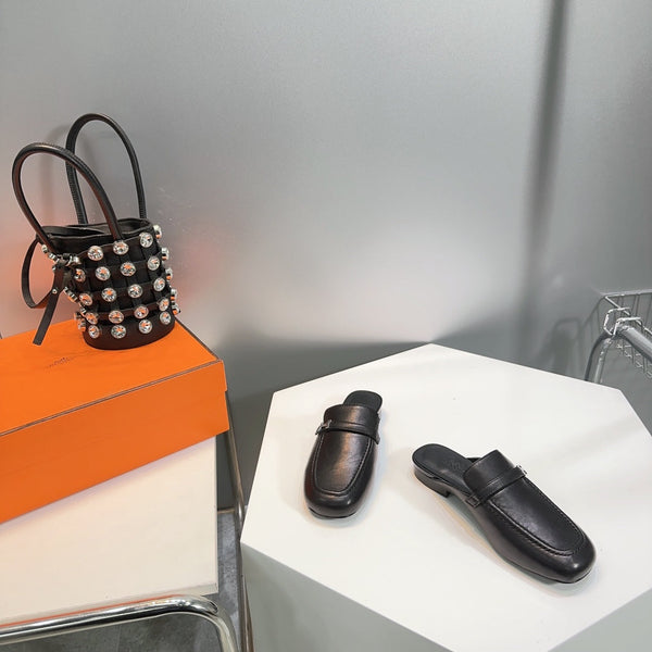 Lena Mule Black Leather