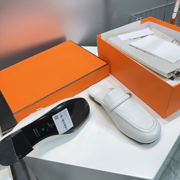 Lena Mule White Leather