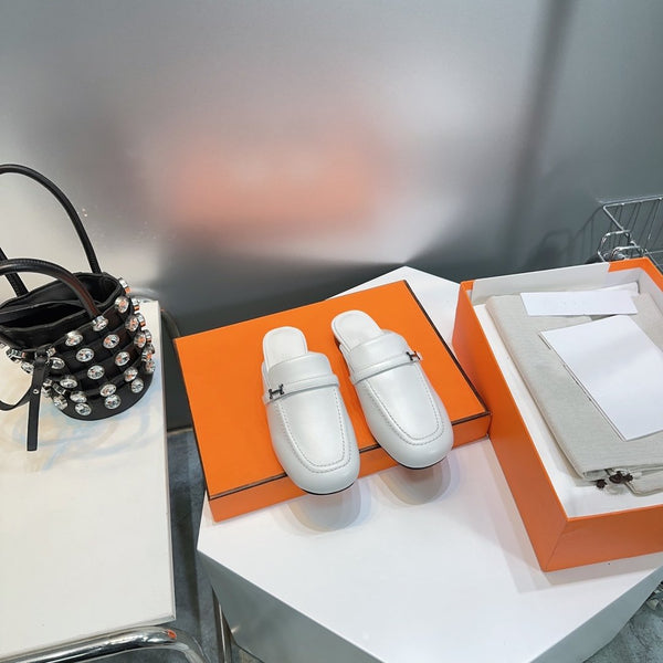 Lena Mule White Leather