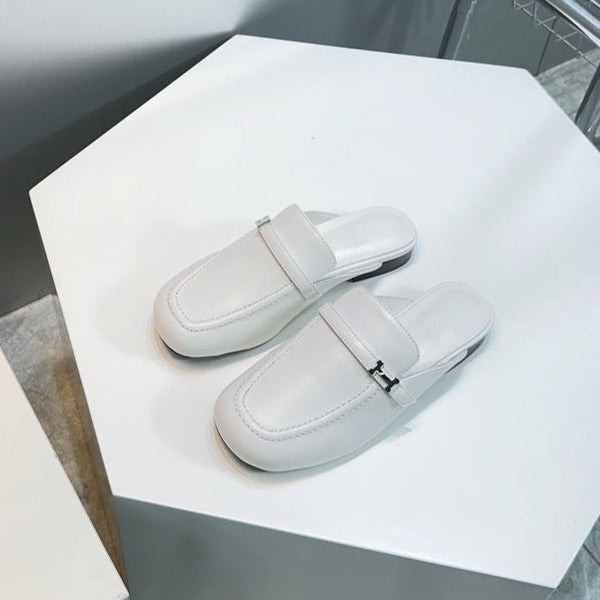 Lena Mule White Leather