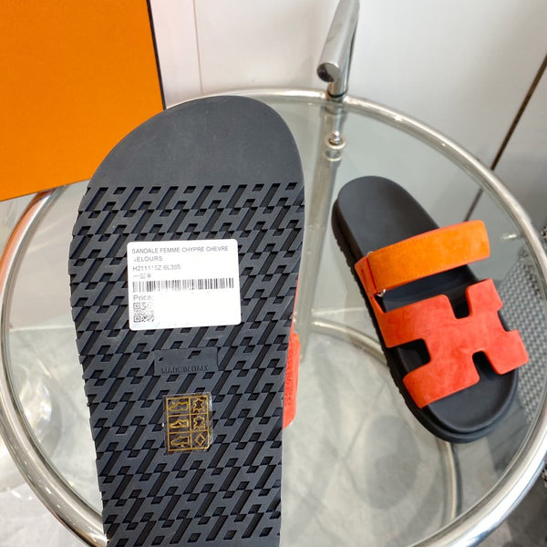 Chypre Sandal Suede Red Chapas / Orange