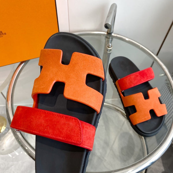 Chypre Sandal Orange Chapas / Red Suede