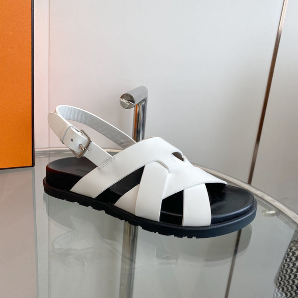 Genius Sandal Slingback White Calfskin Leather