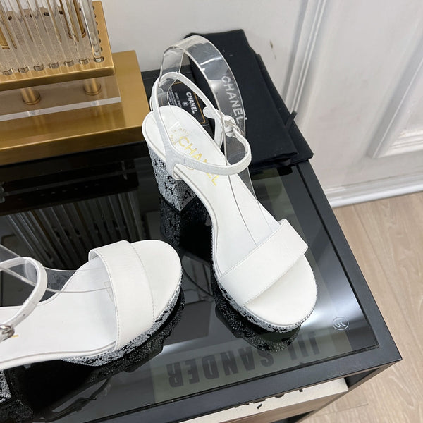 sandalo slingback 90 in pelle di agnello bianca