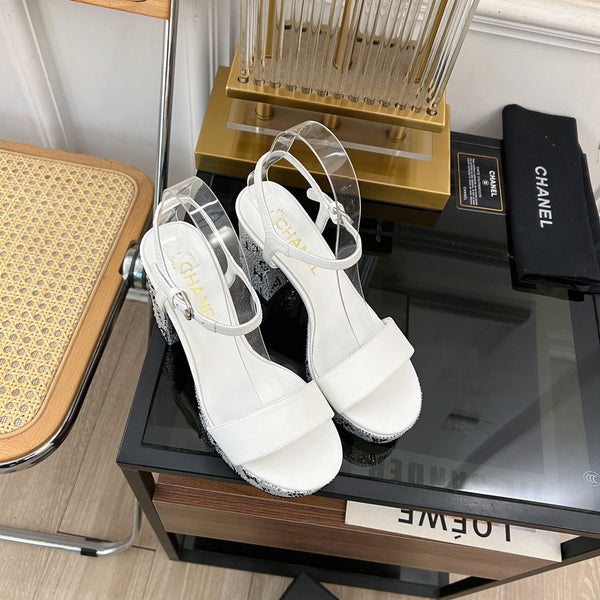 sandalo slingback 90 in pelle di agnello bianca